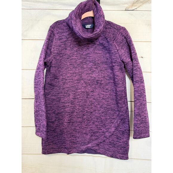 Lands' End Size SM 6/8 Purple Fleece Turtle Neck Pullover Sporty Warm - Picture 1 of 6